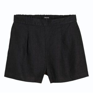 Madewell Clean Pull-On Shorts 100% Linen Black Plus Size 3X Lagenlook Beachy‎